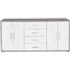 Generico Madia 4 Ante + 4 Cassetti Colore Grigio e Bianco cm 203 x 41 x h. 84