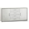 Generico Mobile Madia 2 Ante 4 Cassetti Colore Cemento e Bianco cm 174 x 41 x h. 84