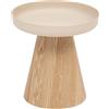 Atmosphera Tavolino Hercyna Ø40cm in Legno e Metallo colore Beige