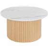 Atmosphera Tavolino Homelya Ø70 h.40cm colore Beige Piano Effetto Marmo