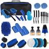 DUBUOZA 31 pezzi Kit Pulizia Auto, Kit Pulizia Auto Interni, include spazzola, spugna lucidante, custodia per il trasporto, adatto per prese d'aria, cruscotto, motore, ruote e superfici domestiche