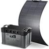 ALLPOWERS 1451Wh 2400W Centrale Elettrica Portatile S2000Pro e 100W Pannello Solare Flessibile, 2700W AC+DC Power Station con 4 Uscite AC, Generatore Solare MPPT UPS per RV Campeggio Casa Emergenza