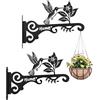 Bamworld Staffa per montaggio a parete per piante, confezione da 2 pezzi, supporto decorativo per piante da appendere a colibrì, ganci per piante resistenti per appendere piante