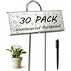 Bamworld Etichette per piante in metallo resistente - 30 pezzi con penna - targhette ideali per orto, bulbi autoirriganti e piante rampicanti