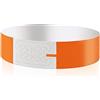 Vicloon Braccialetti identificativi 100Pcs Braccialetti d'ingresso Braccialetti di Carta Impermeabili Braccialetti per Eventi con Chiusura Adesiva Braccialetti per Eventi Festival Concerti(Arancione)