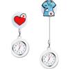 Vicloon Orologio da Infermiere, 2Pcs Orologio da Taschino Infermieri in Silicone, Infermieri Fob Medical Watch con Spilla Badge Reel Clip, Orologi da Tasca per Medici e Paramedico