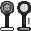 Vicloon Orologio da Infermiere, Orologio per Infermieri in Silicone con Spilla, Infermieri Fob Medical Watch Quandrante Rotondo, Orologi da Tasca per Medici e Paramedico (Nero)