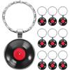 Ipetboom Portachiavi Accessorio Portatile Leggero 10 Pezzi Vintage in Vinile Disco in Lega di Zinco per Chiavi e Borse, per Appassionati di Musica e Varie Occasioni