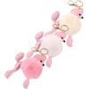 HEMOTON Portachiavi 3 Pezzi a Forma di Cane in Pelle Pu Pelo Sintetico, Pendente Adorabile e Decorativo per Zaino o Borsa, Tocco Morbido e Creativo