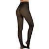 Harlamvar Collant termici da donna, invernali, imbottiti, caldi, finti, traslucidi, in pile, spessi, Nero traslucido, XS-M