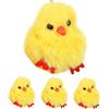 BESPORTBLE Portachiavi Robusta e Lavorazione Accurata in Peluche a Forma di Pulcino Giallo Lega di Zinco 4 Pezzi per Borsa o Zaino Decorativo