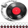 LIFKOME Portachiavi Disco Vinile per Amanti della Musica Design Vintage Creativo Set da 10 Pezzi in Lega di Zinco, Accessorio Portatile e Resistente per Chiavi e Borse in Varie Occasioni