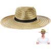 Milisten Cappello da Sole in Paglia Uomo Ampia Falda, Leggero e Decorativo, Adatto per Esterni e Campeggio, per L'Estate e Protezione Solare