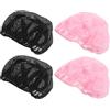 BAZEITFLOW Cuffia da Notte a Rete Elasticizzata 4 Pezzi per Donna e Uomo Cappello per Dormire Leggero e Traspirante Retine per Chioma Ricci Riutilizzabili per Casa e Viaggi