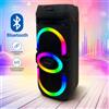 Vetrineinrete Cassa Bluetooth 340W con microfono wireless USB TF radio FM luci RGB