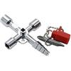 XGAGHB Zonfer 1pc 4 Way Utility Universale Idraulici Key, Key 4 Way Utility Multi Croce, Piazza Triangolo Croce Strumento Chiave per Ascensore Elettrico Cabinet Armadio Box