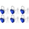 PATIKIL 6Pcs Mini Lucchetto A Forma Di Cuore, Piccoli Lucchetti Metallici Con Chiave Per Diario Valigia Scatola Dei Gioielli Zaino Bagaglio, Blu Scuro