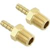 sourcing map Raccordi per tubi in ottone, 2 pezzi, 1/8 Barb x 1/8 NPT maschio in ottone per acqua, carburante, aria