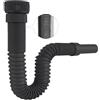 Hibbent Tubo di Scarico Flessibile con Filo d'Acciaio Rinforzato e Adattatore, Compatibile con Lavandini da 1 1/4 e 1 1/2, Sifone Anti-Odori (Trappola a P) per Bagno e Cucina, Bianco