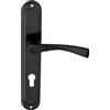 domino Romana Black - Set di maniglie per porta, 72 pezzi, cilindro profilato, per porta di stanza, ufficio, cantina e porta interna, a forma di L, in alluminio, colore nero