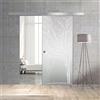 Aqua Roy The Shower BOSS Porta Scorrevole in vetro modello TREE 60x215 cm (60/80/90 cm) 8 mm, vetro Satinato, Nano rivestito bianco, kit hardware complete (60x215 cm, DESTRA)