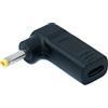 System-S Adattatore USB 3.1 tipo C femmina a DC 19 V 4,0 x 1,7 mm maschio angolo nero