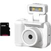 Mkcavne Fotocamera Stile Mini SLR Cmos 16GB con Flash e Dock di Ricarica Registratore Video Portatile DV 1080P con Schermo LCD B