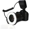 Shanrya Luce flash ad anello, schermo LCD flash LED per Canon per Olympus per Pentax per Nikon per la maggior parte delle fotocamere per Panasonic