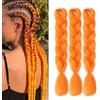 Gairyan Extension Treccine Africane Ombre Extension Capelli Sintetici a Treccia per Treccine Afro 60cm Capelli Finti Crochet Twist Jumbo Braiding 3 Pieces 300g, Arancione
