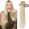 Elailite Extension Capelli Veri Tessitura Lisci Matassa Volumizzante - 100% Remy Virgin Human Hair Naturali Umani Brasiliani, 60# Biondo Platino 30cm 100g