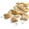 Hair2Heart 25 x 0.5g Microring Loop Extension Capelli Veri - 40cm - Ondulato, Colore #20 di cenere