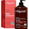 Cliganic Olio di Jojoba puro 100% biologico, 960ml - Naturale pressato a freddo e non raffinato, per capelli e viso utilizzabile anche come olio per massaggi - Con garanzia di 90 giorni