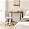MEUBLE COSY Set Scrivania e Sedia da Ufficio Salvaspazio per Lavorare e Studiare da Casa, Marrone + Grigio