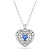 Swarovski Pendente Hyperbola, Cuore, Blu, Placcato rodio
