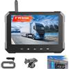 Hikity Telecamera Retromarcia Wireless Solare Magnetica con Monitor Set, 5 Pollici IPS Monitor con IP69 Impermeabile Visione Notturna 10000-mAh-Akku Telecamera Posteriore Auto per Camion, Camper