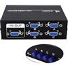 YARCHONN Switch Box VGA 4 in 1, uscita VGA, commutatore da 4 a 1 a 15 pin, splitter VGA femmine, adattatore splitter per PC, monitor, TV, set-top box