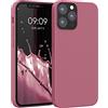 kwmobile Cover per Apple iPhone 12 / iPhone 12 Pro Custodia - Back Case per Smartphone in Silicone TPU - Protezione Gommata - rosa scuro