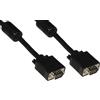 LINK LKCVGA30HD - Cavo VGA monitor 15 poli maschio/maschio (3 metri, nero) - Tutti i conduttori collegati per segnali completi - Doppio filtro in ferrite e connettori placcati nickel