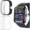 Blueshaweu Custodia per Blackview R50 Smartwatch 1,85, flessibile TPU protezione completa con pellicola protettiva antigraffio Custodia compatibile per Blackview R50Pro/R50 Smartwatch (nero +