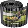VEVOR Rotolo di Bordatura Aiuola Orto Giardino in Metallo Giardinaggio 12,3 x 15,5 cm Bordatura in Acciaio Zincato per Aiuole Sentieri Decorazioni Cortile Paesaggistica, Kit con Accessori, Nero