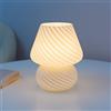 MISNODE Lampada a fungo, luce notturna a fungo in vetro ricaricabile USB dimmerabile piccola lampada da comodino 3000/4000/5500k lampada da tavolo per camera da letto, lampada decorativa vintage a