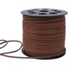 Luabue 1 Rotolo Cordoncino in Pelle Scamosciata Cordino in Pelle 2mm x 90m Cordino in Finta Corda Suede Cord Corda di Cuoio per Collana Braccialetti Confezione Regalo (Marrone Scuro)