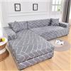 OKJK Copridivano angolare Stampato, per Soggiorno copridivano Chaise Longue Elasticizzato, copridivano con penisola, per Divano in Pelle, Lavabile in Lavatrice (Color 27,XL (235-300cm) 1PC)