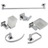 Generico Set Accessori Bagno Moderno 6 Pezzi in Acciaio Inox Cromato - Kit Completo da Parete con Porta Asciugamani, Porta Rotolo, Porta Sapone, Bicchiere e Gancio Accappatoio - Design Squadrato