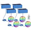LED ATOMANT Confezione da 4 Luci magnetiche per piscina fuori terra LED solare 2,6W RGB IP68, Telecomando, Cavo 1m, Fissaggio con adesivo o viti, Luci per piscina subacquea, illuminazione impermeabile
