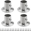 MroMax 4 supporti per asta per armadio in acciaio inox, adatti per tubo da 1,9 cm di diametro, per asta per tenda da doccia, supporto per asta flangiata, staffa per montaggio a parete, staffa per tubo