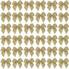 PATIKIL 1 Fiocchi Decorativi Mini 50Pz Fiocchetti per Bomboniere Mini Nastro di Raso per Applique Fai da Te Cucito Decorazione per Matrimonio Festa Giallo