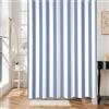 Hnmdmyi Tenda da doccia a righe verticali 150x180, striscia blu e bianca Vintage Astratta Moderna Minimalista Tessuto In Poliestere Impermeabile Lavabile Tenda da bagno con Gancio