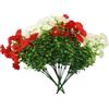 Mfqire 4 Mazzi di Fiori Finti da Esterno,Bouquet di Fiori Finti per Decorazioni Balcone Giardino Casa,Fiori Artificiali Realistici per Interni Esterni (2 Bianchi,2 Rossi)