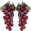 WADY 2 pezzi decorativi in plastica, uva da vino, frutta artificiale, frutta in plastica, decorazione per frutta artificiale, frutta e verdura, 2 x 17 cm (viola)